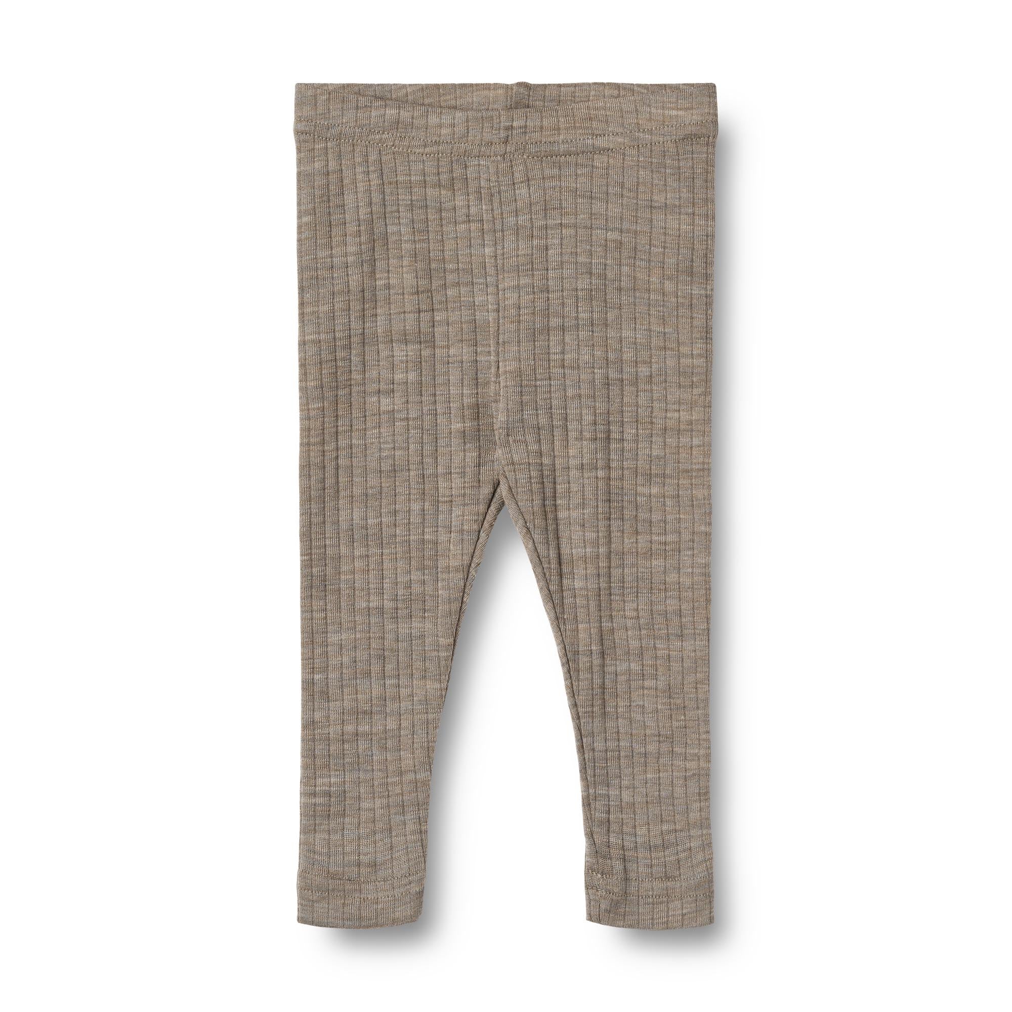 Wheat Baby Leggings Wolle/Seide "Agi" | Khaki Melange