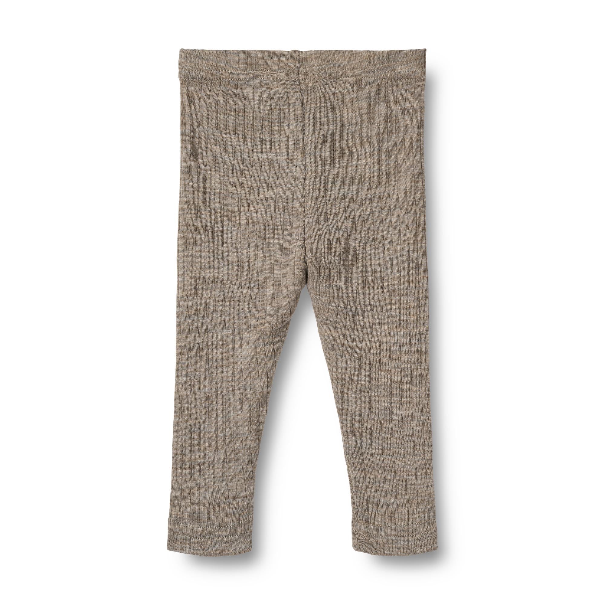 Wheat Baby Leggings Wolle/Seide "Agi" | Khaki Melange - Image 2